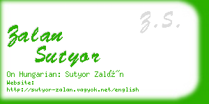 zalan sutyor business card